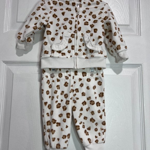 Carter's Child of Mine 2 Piece Lepard Zip up Hoodie and Matching Pants 0-3M NWOT - Picture 1 of 10